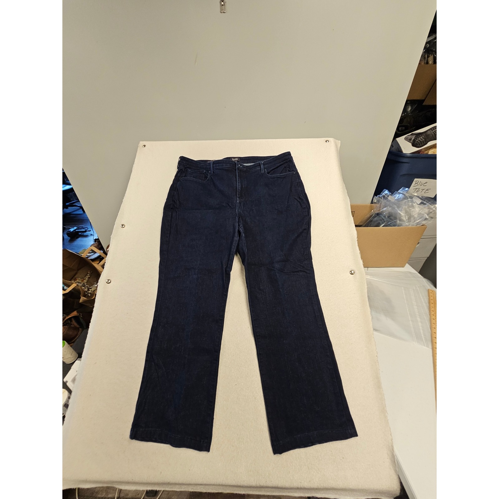 Nydj Barbara Bootcut Jeans Womens 18w Dark Indigo Blue High Rise Stretch Denim